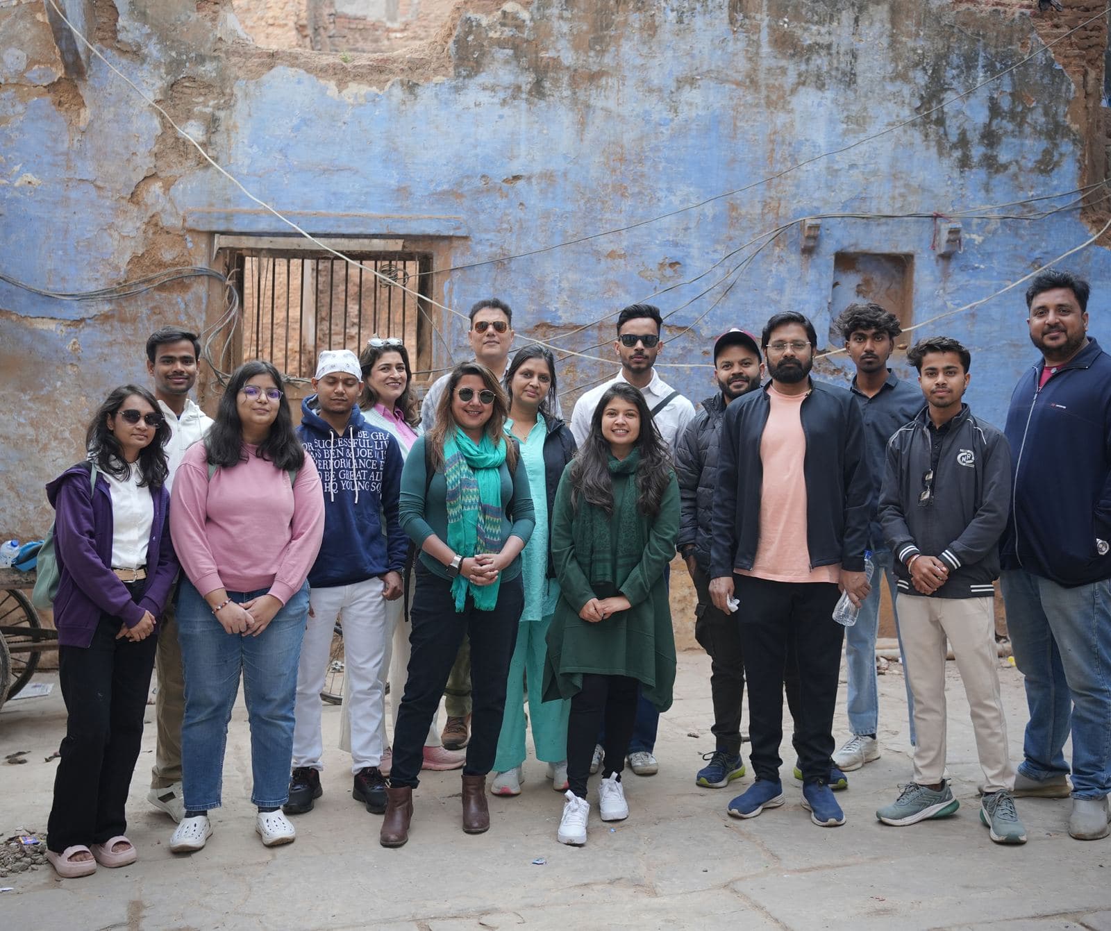 A WanderMate group in the lanes of Varanasi